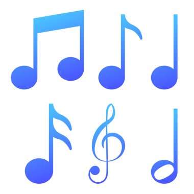 müzik notası ikon vektör illüstrasyonu 