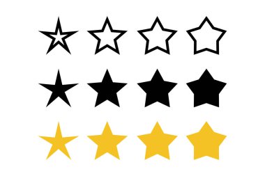 Beyaz arkaplanda yıldızlar, vektör illüstrasyonu                                          