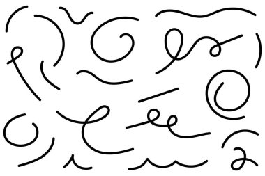 Siyah Çizgiler Ayarlandı, vektör illüstrasyonu basit tasarım