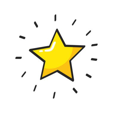 yıldız düz simgesi, vektör illüstrasyonu