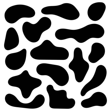 Blobs Black Set, vektör illüstrasyonu