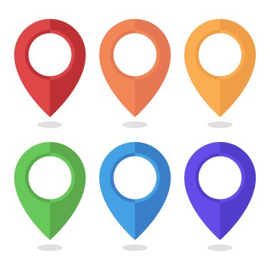 pin konumu ikonlarının vektör illüstrasyonunun kümesi 