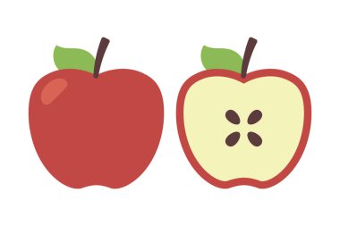 Elma Düz ve İkiye Kesildi