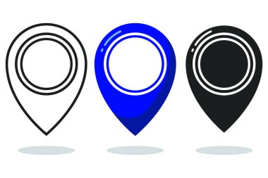 pin konumu ikonlarının vektör illüstrasyonunun kümesi 