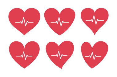 Kalp ECG Çizgisi, vektör çizimi