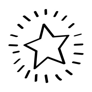 Parlak Yıldız eli Çizim simgesi, vektör illüstrasyonu