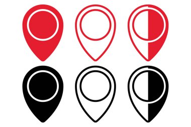 pin konumu ikonlarının vektör illüstrasyonunun kümesi 