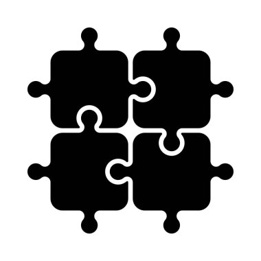 Yapboz parçaları simgesi. Web için basit bulmaca parçaları vektör simgesi çizimi