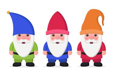Noel Gnomes düz simgesi, vektör illüstrasyonu 