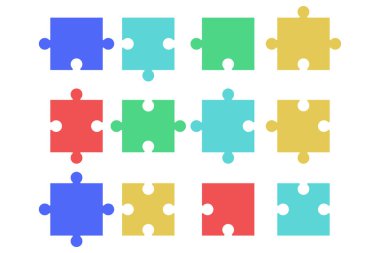 Bulmaca Parçaları Düz Renkler