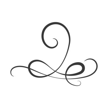 Kaligrafi Kıvrımlı Çizgiler, vektör çizimi basit tasarım