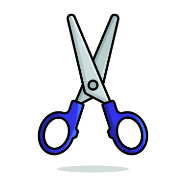 Beyaz arka plan üzerinde simge vektör çizim makas 