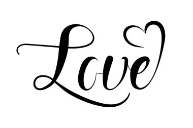 Kaligrafi Kalpli Aşk Kelimesi