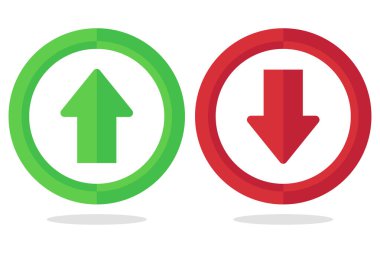 Yukarı ve Aşağı Yeşil ve Kırmızı Oklar