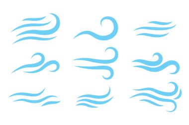 Rüzgar düz simgesi, vektör çizim 