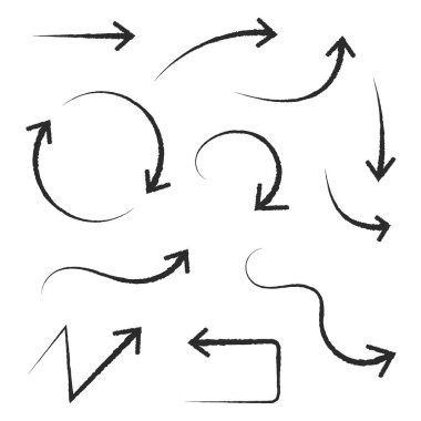 El Çekimi Okları Koleksiyon Kalem Çizgisi İnce Kalın