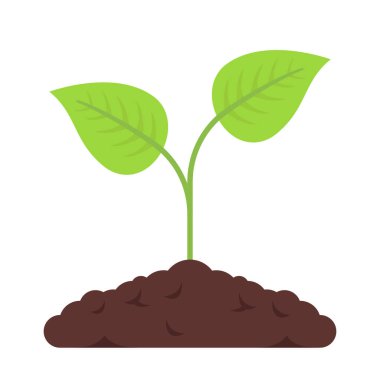Yer simgesinde büyüyen bitki, vektör illüstrasyonu