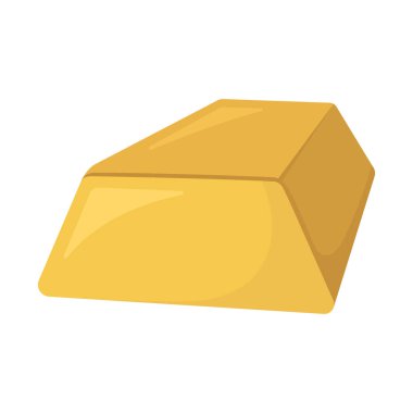 Altın Ingot Çubuğu düz simgesi, vektör illüstrasyonu 