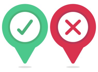 pin konumu ikonlarının vektör illüstrasyonunun kümesi 