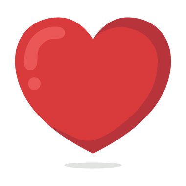 Gölgeler 'in düz simgesi olan Kalp, vektör illüstrasyonu 