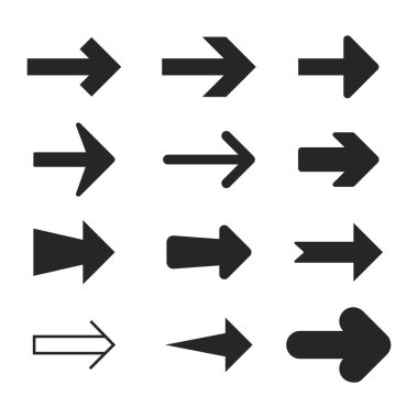 Sağ Oklar, vektör illüstrasyonu