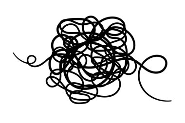 Scribble Ball Kaos Çizgileri, vektör illüstrasyonu basit tasarım