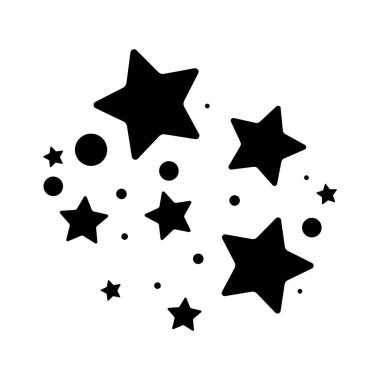 Beyaz arkaplanda yıldızlar, vektör illüstrasyonu                                          