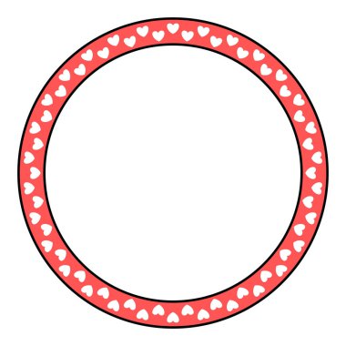 Hearts Circle Frame, vektör illüstrasyonu