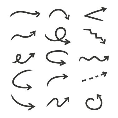 Çizilen okları, vektör çizim el