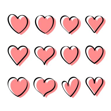 Kalp Karalaması Büyük Set, vektör çizimi