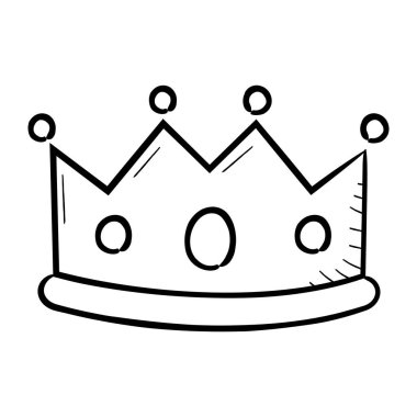 Beyaz arkaplanda kraliyet taç simgesi vektör illüstrasyonu 