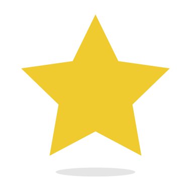 Temel Yıldız Düz simgesi, vektör illüstrasyonu