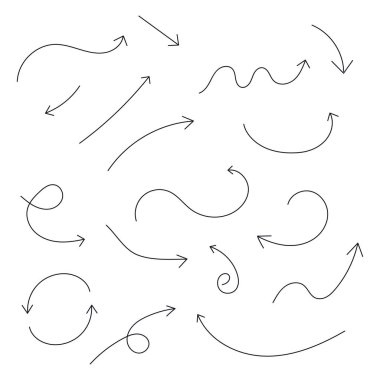 İnce el çizilmiş ok koleksiyonu