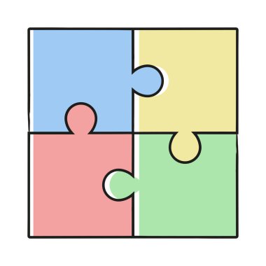 Yapboz parçaları simgesi. Web için basit bulmaca parçaları vektör simgesi çizimi
