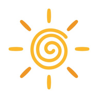Sun Doodle Biçimi simgesi, vektör illüstrasyonu basit tasarım