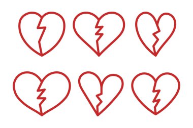 Çoklu Kırık Kalpler illüstrasyon geçmişi 