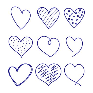 Kalplerin Mavi Karalamaları Koleksiyon arkaplanı 