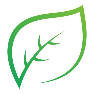 Yaprak Logosu Yeşil Gradyan Rengi, vektör illüstrasyonu