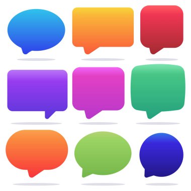 Yuvarlak İleti Kabarcıkları, vektör illüstrasyonu