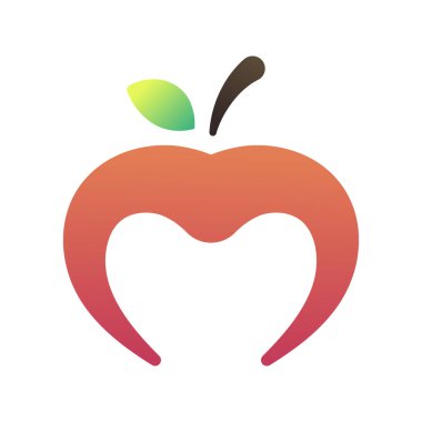 Apple Fruit Logo Gradyan Biçimi, vektör çizimi