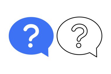 Soru İşareti İleti Baloncukları vektör illüstrasyonu 