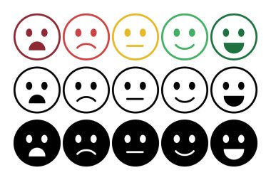 Emoji Geribildirim Beğeni Seçme simgeleri tasarım vektörü çizimi 