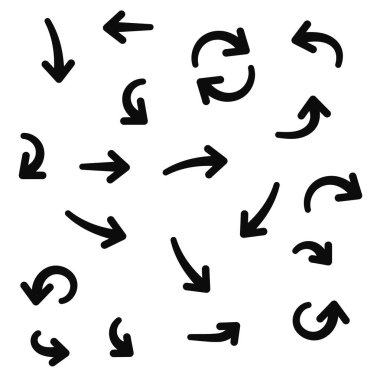 Kısa El Çizilmiş Oklar Kümesi