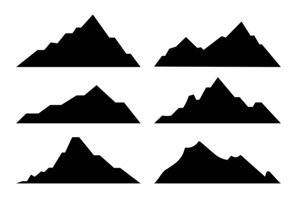 Mountain Glyphs Set, vector illustration