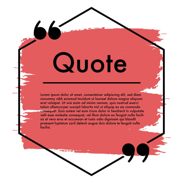 Quote Message On Paint Brush Stroke Banner Hexagon