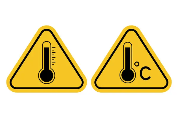 High Temperature Warnings Signs Set Two — Stock Vector
