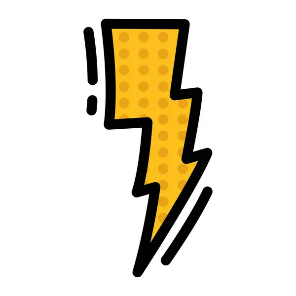 Comic Book Style Lightning Bolt Vector Illustration — Stock Vector