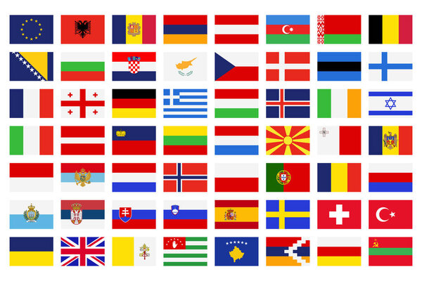 Set Of All Europe Flags