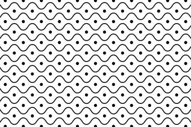 Dalgalı Siyah Çizgiler Çemberli Arkaplan, vektör çizimi basit tasarım