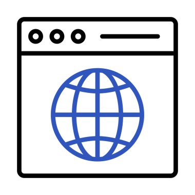 Globe Grid illüstrasyonlu web sitesi taslağı 